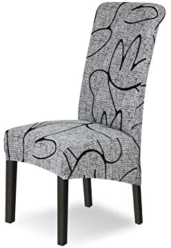Lydevo Stuhlhussen XL 6er Set Stretch Stuhlhussen Schwingstühle XL für Esszimmerstühle Spandex Universal-Stuhlbezug Large Dining Chair Schonbezüge für Stuhl Esszimmer Hotel Bankett,Fiore-Linie