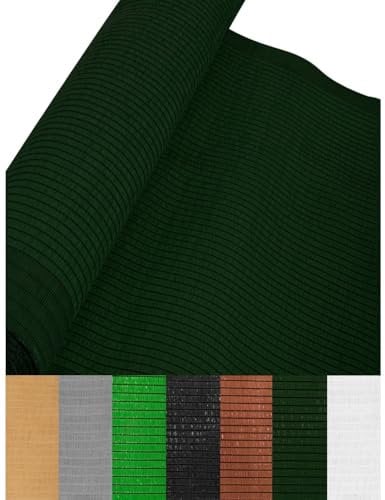 Jardin202 - Malla de ocultación 110gr/m² | Sombra y privacidad en tu jardín | Premium | Ideal para Vallas y barandillas | 2 x 50 Metros (Verde Oscuro)