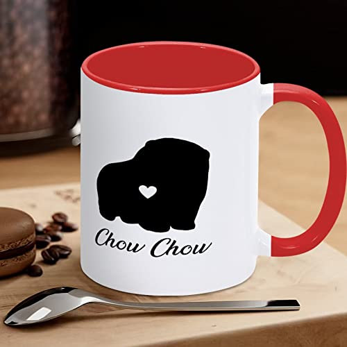 Yelolyio Mug fantaisie humoristique Chow Chow - Cadeau pour amoureux des chiens - Tasse à café en céramique - Tasse à thé - Cadeau de pendaison de crémaillère pour papa maman - Pour la maison et le
