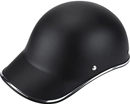 Helm für Motorrad Fahrrad Damen Herren Bike Half Helmet Fahrradhelm Motorradhelm Sommer Hut Baseball Cap Schutzhelm Schutzhelm für Erwachsene Männer Frauen Outdoor Sicherheitshelm (Mattes Schwarz*)