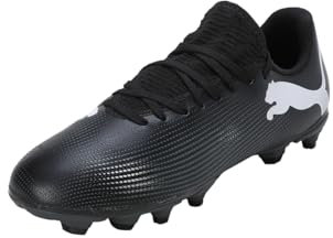 PUMA Soccer Shoe Unisex Kinder, Black White, 35 EU