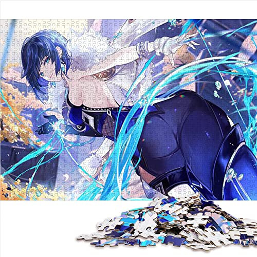für Erwachsene 1000 Teile Genshin Impact Yelan Puzzle für Erwachsene Papppuzzles Lernen Lernspielzeug Familienspiele (Größe 26x38cm)