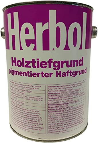 Herbol Holztiefgrund Alkydharz pigmentierte Haftgrund Weiß 2,5 Liter für innen & Außen