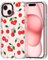 MOSNOVO Case for iPhone 15 Plus, [Buffertech 6.6ft Military-Grade Drop Protection] [Anti Peel Off Tech] Clear TPU Bumper Phone Case Cover Design - Cute Cherry