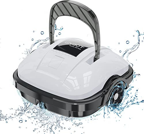 WYBOT Robot Piscine sans Fil pour Piscine Hors Sol Jusqu'à 80m², Double Motorisation Aspirateur Robot Piscine 100 Minutes d'Aspiration Puissante Robot | Stationnement Automatique Blanc