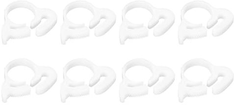 sourcing map Double Gripping Nylon Hose Clamps, 8pcs 20.1-21.9mm Adjustable Double Snap Grip Plastic Hose Clamp for Fuel Line Hoses Plumbing
