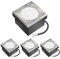 ledscom.de 4x LED Pflasterstein Bodeneinbauleuchte NEOLUM für außen, IP67, eckig, 10 x10cm, inkl. GX53 Leuchtmittel, 51lm, warmweiß