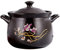 Handgefertigter Suppentopf, Tontopf, irdener Topf, Zwiebel-Suppentöpfe, Suppentopf, geeignet für Induktionsherde, runde Keramik-Auflaufform mit Deckel, Schwarz, 3,17 Quart