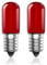 Lamptobe T16 E14 LED Light Bulb - 2W E14 Mini Small Edison Red Led Bulb with Red Glass, Electric Fire Glow Bulbs for Christmas, Halloween, Decoration, Non-Dimmable, 2-Pack