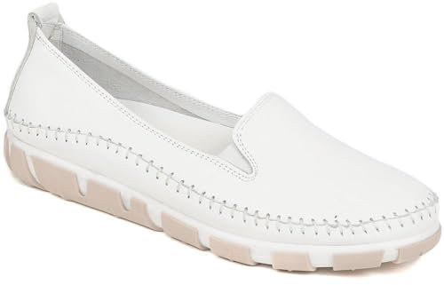 Pavers Slip-On Leather Pumps - White Size 6