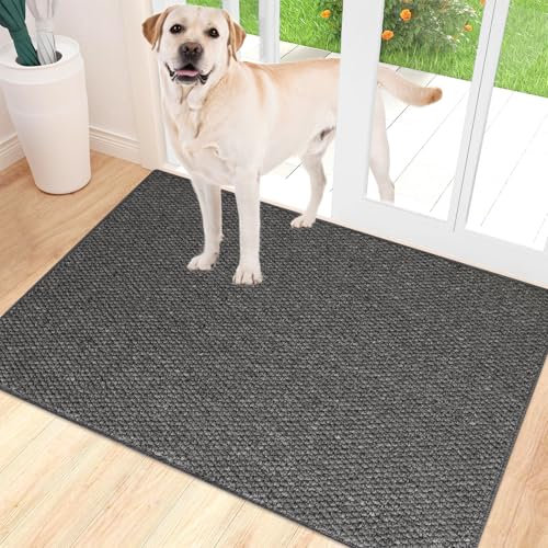 EIVINJE Fußmatte Außen & Innen - Rutschfest Schmutzfangmatte, Saugfähig Fußabstreifer in Grau, 50x80 cm