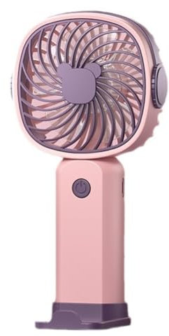 Lbvzxkad Ventilador Pequeño de Mano, Ventilador Portátil para Exteriores, Batería Recargable de 3 Velocidades, 400mAh, Ventilador Multifunción, Soporte para Teléfono para Exteriores A