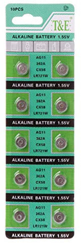 Kadagg Lot de 10 Piles alcalines AG11 1,55 V LR721 362 SR721 162 pour Montre Bouton, télécommande électronique