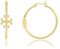 Surrounded Forest 18 K vergoldete Creolen-Ohrringe Gelbgold Kreuz Creolen Ohrringe für Frauen Kreuz Creolen Ohrringe 35 mm