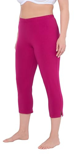 Ulla Popken Damen große Größen Übergrößen Plus Size Caprihose, 7/8-Länge, Elastikbund, bis Gr. 66/68