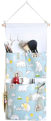 CPJJ 1PCS portaoggetti da appendere porta oggetti bagno porta oggetti da appendere tasche Borsa da Parete in Tessuto Appendibile Borsa Portaoggetti Sospesa per Testiera Letto Organizer a Tasche