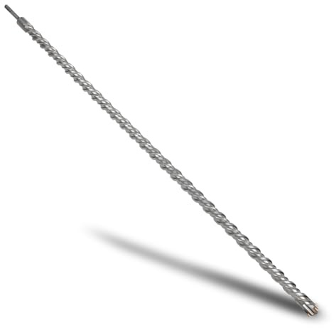 MOXPIFY SDS Plus Bohrer 25x1500mm Betonbohrer Steinbohrer Hammerbohrer | 4 Hartmetall Schneiden, Doppelwendel, Naturstein, Steinbohrer lang