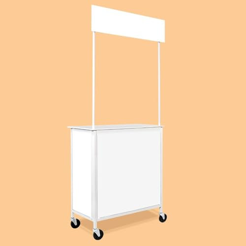 Mobiler Tragbarer Promotion-thekentisch,klappbarer Supermarkt-verkostungstisch Messe-podium-tisch-display-ausstellungsthekenständer,metall-werbedisplay-bannerständer,empfangs- Veranstaltungsschalter