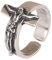 925 Silberring, 925 Sterling Silber Jesus Kreuz Ringe, Christlich Katholischer Religiöser Ring, Verstellbarer offener Ring