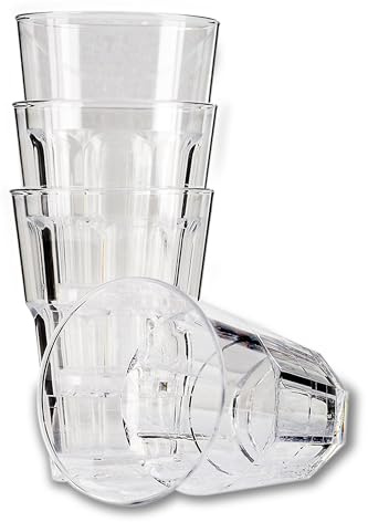 ADOMA Caipi-Becher 0,3L 4er-Set aus Kunststoff Mehrwegbecher – BPA-frei & lebensmittelecht – spülmaschinenfest, robust & stapelbar – wiederverwendbare Trinkbecher für Partys, Gastronomie & unterwegs