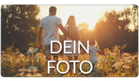 Bedrucktes XXXL Übergröße Mauspad mit Foto, (3 Größen), Mousepad selbst gestalten, Mousepad für Büro Gaming, rutschfeste Gummi-Unterseite, Geschenkidee Männer, Frauen, Freunde, Gamer, Büro