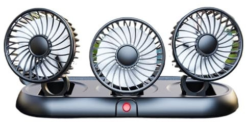 Ventilatore Pieghevole Per Auto Volodya A 3 Teste - 3 Velocità Regolabili, USB 5V/accendisigari 12V/24V, Raffreddamento ABS A Basso Rumore Per Camion/scrivanie Da Ufficio(Black white (USB/5v))