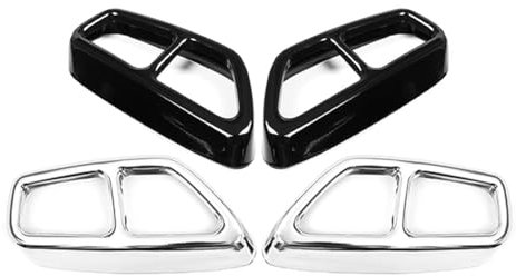 ZhMG63 Auspuffblende Endrohrabdeckung Geeignet für BMW 5 Series G30 G31 2017-2018,Auspuff Schalldämpfer.,B-Silver