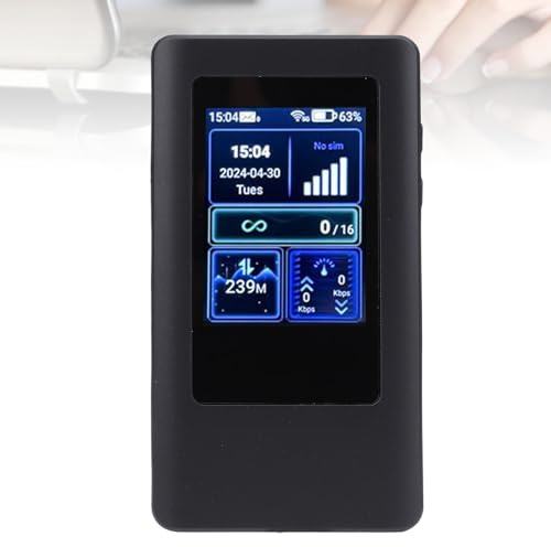 Diyeeni 5G Wireless Router with Display Screen and Card Slot, Dual Band Travel Router, Lightweight and Portable WiFi for High Speed Network Access At Home and Abroad