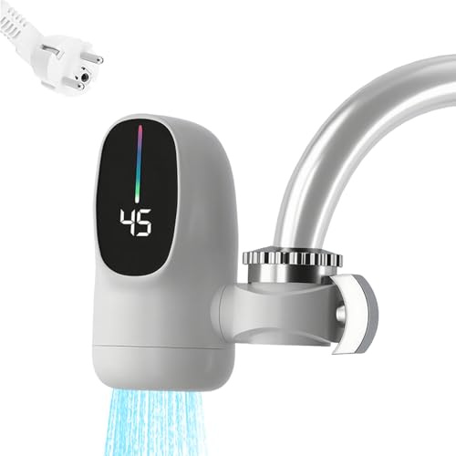 Robinet Chauffe-Eau Électrique - Robinet Électrique à Chauffage Rapide avec Affichage Numérique LED | Accessoires 3000W pour Salle de Bain Hôtel Camping-Car Cuisine Intérieur