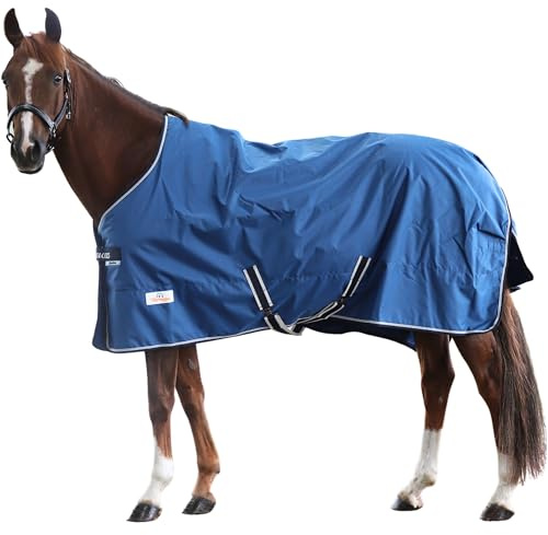 Marengos by Bucas - Winterdecke Freedom 600D – Navy/Beige 145 cm 150g | Turnout – Weidedecke mit Füllung – atmungsaktive & wasserdichte Pferdedecke – Innenfutter & Kreuzbegurtung