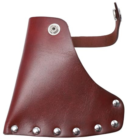 DEARMAMY Cowhide Axe Blade Protector Sleeve Heavy Duty Carrying Cover for Outdoor Camping Safety with Sturdy Stitching