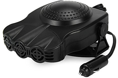 Auto-Heizlüfter, Eleoption, 150 W, 30 Sekunden, 3-Stufen-Heizung, tragbare Auto-Standheizlüfter, schnelles enfrosten und erwärmen der Scheiben, 12 VDC (Schwarz)