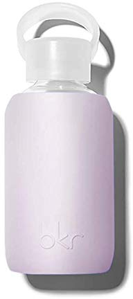 bkr Teeny Smooth Lala – wiederverwendbare Glas-Wasserflasche – auslaufsicher, niedlich, wiederverwendbar, reisefreundlich, Trageschlaufe – spülmaschinenfest – abnehmbare Silikonhülle – BPA-frei – 250