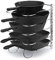 CAXXA Estante para sartenes resistente, estante para tapa de ollas, organizador de utensilios de cocina con 5 separadores ajustables, cromado