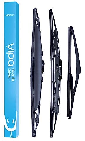 Vipa Car Parts Premium Wiper Blade Set | fits: DACIA DUSTER SUV (Apr 2010 to Oct 2017) | All-Weather Performance | Durable, Streak-Free Windshield Wipers | Easy Installation
