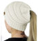 WEKNOWU Damenhut, Soft Stretch Zopfmuster Unordentlich High Bun Pferdeschwanz Mütze (Weiß)