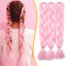 Silk-co Braids Extensions 60cm Kunsthaar zum Einflechten, 3 Stücke Braids Haare, Crochet Hair Für Jumbo Braids Box Braid Twist Zopf Haarverlängerung Rosa