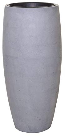 VIVANNO Pot de fleurs en fibre de verre - Design béton - Gris - 80 x 33 cm