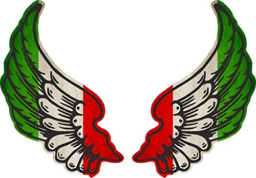 Akachafactory Sticker Adesivi Adesivo Bandiera Biker Moto Ali i Italia