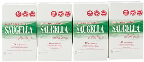 Saugella Assorbenti Cotton Touch Salvaslip, 160 Proteggislip, Sottili, Azione Antibatterica, Antiodore e Lenitiva