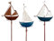 NETPROSHOP Metall Gartenstecker Segelboot am Stab H: 111 und 132 cm, Auswahl:2 Segel