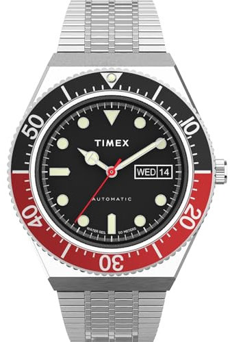 Timex 40 mm M79 Automatic Stainless Steel Case Black Dial Stainless Steel Band Silver/Black/Silver One Size