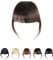 Dsoar Clip In Fringe Echthaar Pony Fransen Haarspange Pony Echt Haarverlängerungen Flacher Pony mit Schläfen, Dunkelbraune Farbe