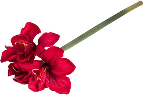 Botanic-Haus künstliche Amaryllis (weihnachtliche Dekoration) mit 3 Blüten und 1 Knospe (rot)