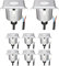 ledscom.de 8 Stück LED Bodeneinbauleuchte AGENA für außen, IP65, edelstahl, eckig, 6 x 6cm, warmweiß