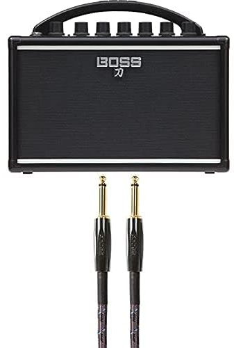 BOSS Ktn-Mini Katana Portable Guitar Amplifier, A Compact - Rich, Full Sound & BIC-10 Guitar, Bass And Instrument Cable, Straight 1/4-Inch Connectors, 10 ft/3 m Length