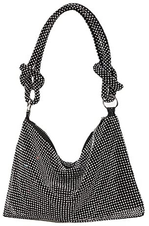 DKIIL NOIYB Rhinestone Crossbody Bag For Women Silver Clutch Bag Evening Handbag Purse Sparkly Rhinestone Purses Diamante Clutch Bag For Party Bridal Night Bag