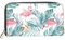 Qwalnely Portefeuille flamant rose en cuir PU, porte-monnaie pour téléphone, argent, carte de crédit, Flamant rose 1, One Size, [In] Compacte|Minimaliste|Classique