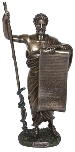 Parastone Deko-Figur, Hippokrates von Kos mit hippokratischem Ehor, Deko-Artikel, Bronze-Optik, Detailreiche Dekofigur für Wohnzimmer, Büro & Sammler, H: 34,5 cm