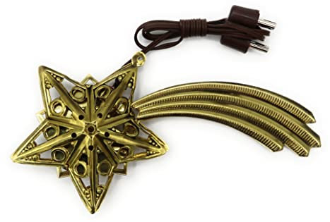 BELI-BECO 2542 Komet - Stern für Krippe mit Beleuchtung - Krippenbeleuchtung - Metall - klare Glühlampe E 5,5-4,5 V - 0,2A (50 mm, Dunkles Gold)